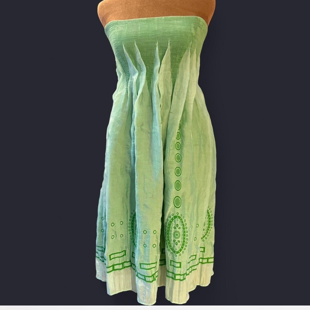 Elegant Green Strapless convertible Dress or skirt! y2k fairycore